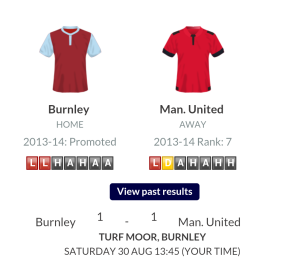 Been a tough few weeks for Manchester United. I predict that it'll continue this weekend. Burnley 1 - 1 ManU.